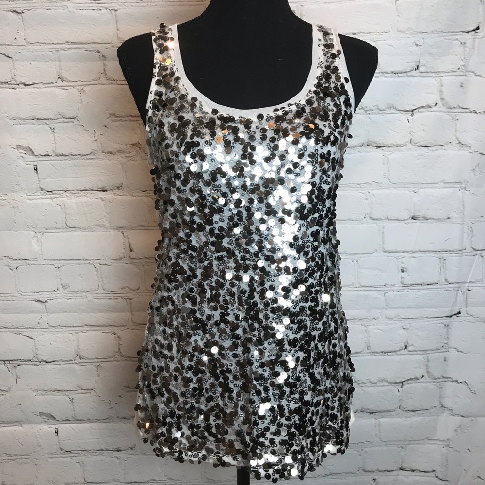 White House Black Market Gold and Silver Tank